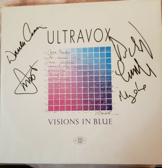 Signed Ultravox - Visions In Blue 12 " Single Rare Midge Ure Billy Currie Chri