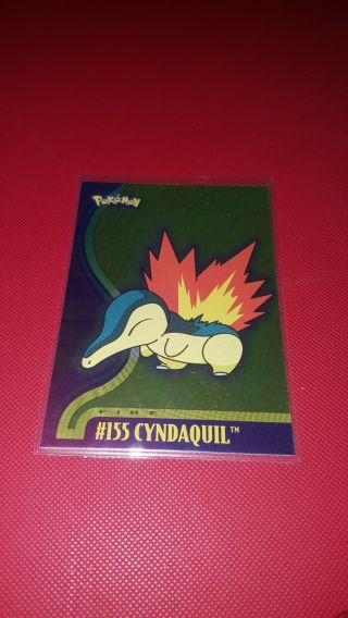 Topps Pokemon Johto Series 1 Cyndaquil Silver Foil Holo 155 Rare