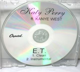 Katy Perry Ft.  Kanye West " E.  T.  " Rare Promo Only Cd Single W/ Instrumental