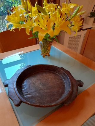 Antique 18th,  19th Century Hand Carved Wooden Bowl,  Rustic,  Tray