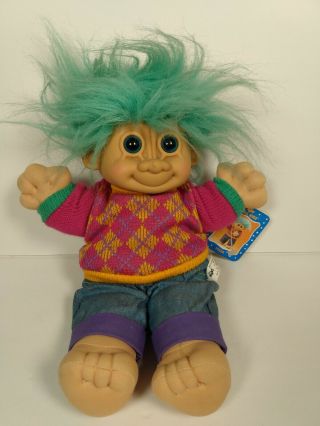 Vintage Russ Troll Kidz Tyler 12 " Plush Boy Doll Toy With Retro Outfit