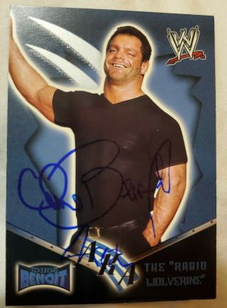 Wwf Chris Benoit Hand Signed Autographed Rare 2002 Fleer Wwe Card