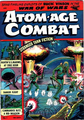 Atom - Age Combat 1 1952 Golden Age St.  John Comics Rare