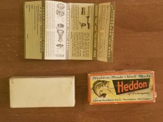 Vintage Heddon Of Dowagiac Box Only 9630 Punkinseed With Advertisement Paper