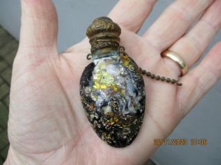 An Antique Victorian Molten Glass Scent Perfume Bottle - Grand Tour - C1880