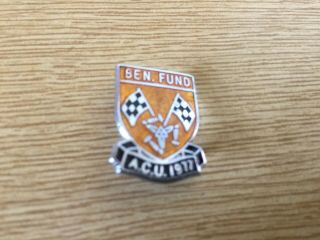 Rare 1977 Isle Of Man Tt Motorcycle Races Official Acu Pin Badge