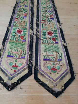 Antique / Vintage Hand Embroidered Chinese Silk Panel Ceremonial