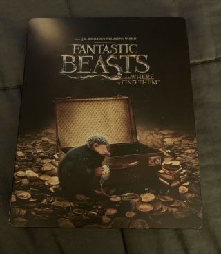 Fantastic Beasts And Where To Find Them (4k Uhd,  Steelbook,  Blu - Ray,  Rare Oop)