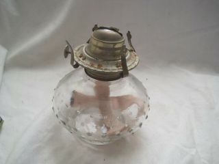 VINTAGE Antique SOLID BRASS and GLASS Dimple BURNER Lamp Unusual Rare BRITISH 3