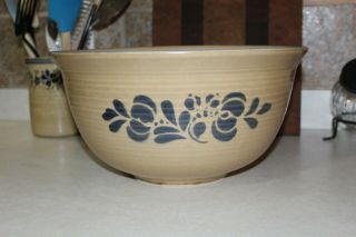 RARE Pfaltzgraff Folk Art Serving Bowl,  Dough bowl punch bowl,  8 qt,  USA,  blue 3