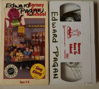 Barney Goes To School Sing Along Vhs Video Tape 1990 Rare - -