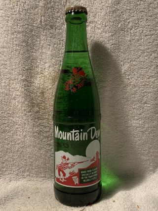 Rare Full 12oz Mountain Dew Red Hillbilly “mountain Dew Is Good” Acl Soda Bottle