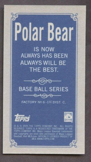 2020 Topps T206 T - 206 POLAR BEAR Back Parallel Wade Boggs RED SOX RARE SSP TO 33 2