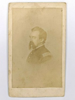 Authentic Civil War Era Cdv Union Captain Officer Soldier Photo Military Antique