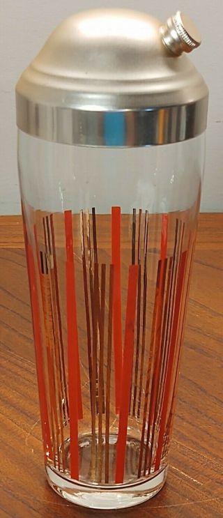 " Rare " Vintage Retro Glass Cocktail Shaker Drink Mixer Barware