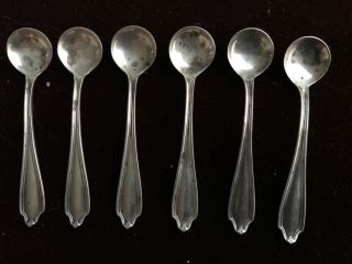 Antique Whiting Sterling Salt Spoon Set Of 6 Stratford No Monograms Nr