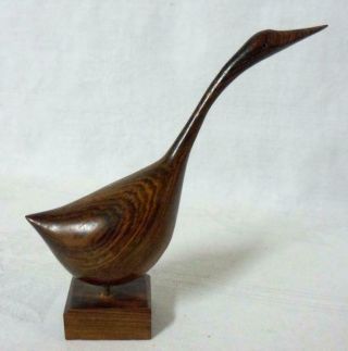 Danish Mid Century Modern Duck Hand Carved Wood Figure