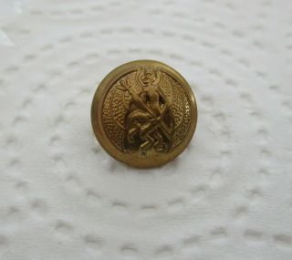 Very Rare British Army: " Inns Of Court Brass Cap Button " (14mm,  Ww1 - Ww2 Period)