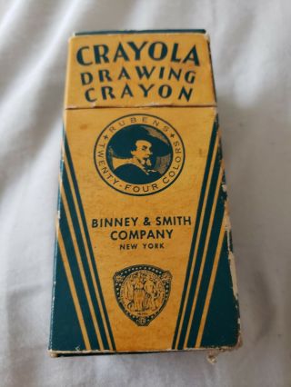 Rare Box No.  24 Vintage Crayola Drawing Crayons Rubens Binney & Smith