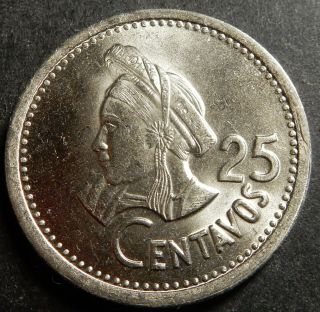 Guatemala 25 Centavos 1981 Km 278.  2 One - Year Type Top Grade Rare