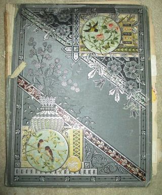 Antique Victorian Scrapbook With Trade Cards
