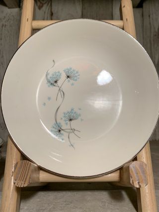 Taylor,  Smith & T (ts&t) Small Set 8 Plates Blue Lace Pattern Aqua Dandelion