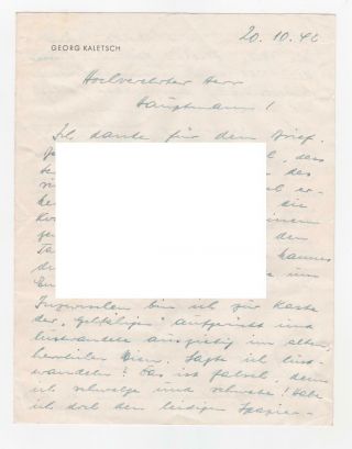 Wartime Signed Letter Knight 
