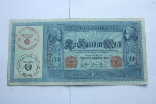 1 X Germany Banknote.  100 Marks.  1910.  Leibstandarte,  Sa Der Nsdap.  Very Rare.