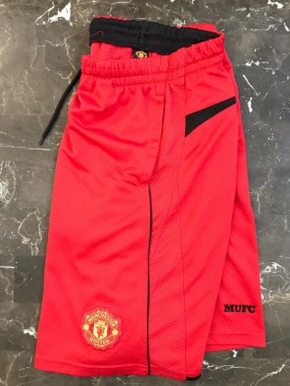 Vintage Manchester United Fc Red Soccer Shorts Mufc Athletic Giggs Ronaldo Rare