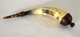Antique - Rare Screw - Tip Powder Horn,  Authentic Period,  Hunter Or Rifleman