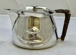 Extremely Rare Early Liberty & Co Tudric Pewter Tea Pot By Archibald Knox 025