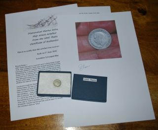 Rare Shipwreck Coin From The Submarine Hms Thetis A Presentation Box Signed