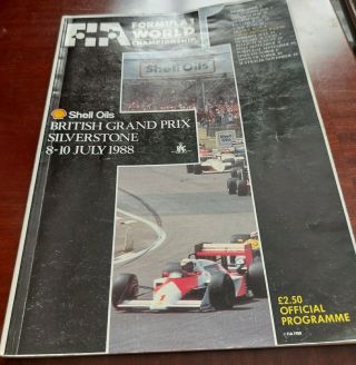 1988 Silverstone British Grand Prix Programme,  Racecard,  & Poster Very Rare