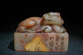 Chinese Natural Shoushan Stone Handmade Exquisite Seal 41124