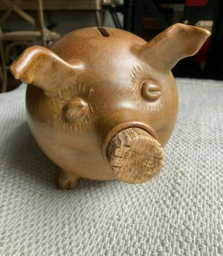 W.  J.  Gordy Georgia Art Pottery Rare Piggy Bank - Mountain Gold