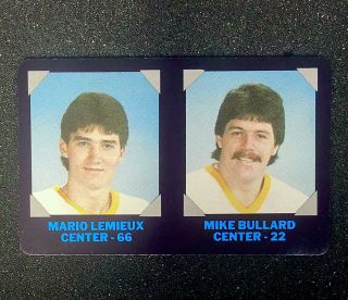 1985 7 - Eleven Plastic Cards Mario Lemieux Penguins Rookie Rc 15 Rare 7 - 11