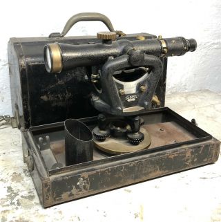 Rare Antique Brass C.  L Berger Land Surveyors Transit & Craftsman Vintage Box Usa