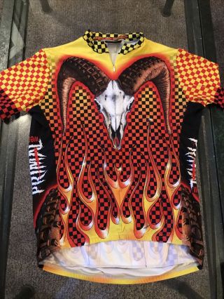 Primal Wear Rams Skull Cycling Jersey Men’s Large Rare - See Dimensions