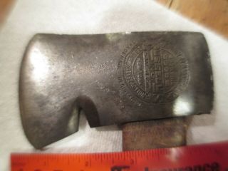 Embossed Hatchet,  Russell ' s Army Navy Camp,  Rare,  Axe Head,  Single Bit,  Antique 3