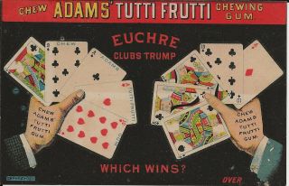 Adams Tutti Frutti Chewing Gum Antique Victorian Trade Card