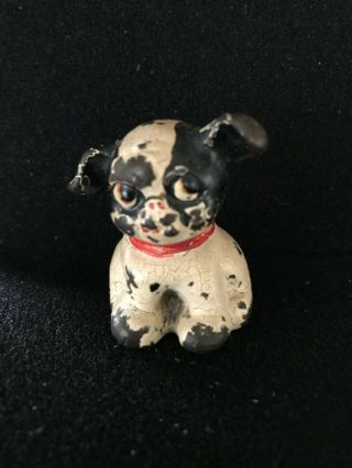 Antique Hubley Cast Iron Puppy Toy Paint 1920 