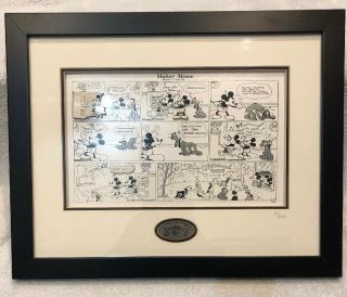 Rare Disney Limited Edition Mickey Mouse Pluto Comics Framed Pin Set Le 3600