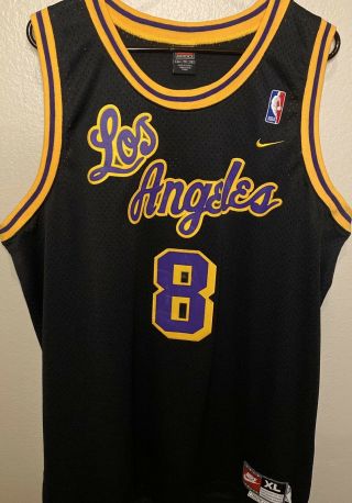 Nike Kobe Bryant Los Angeles Lakers 61 Black 8 Xl,  2 Throwback Jersey (rare)