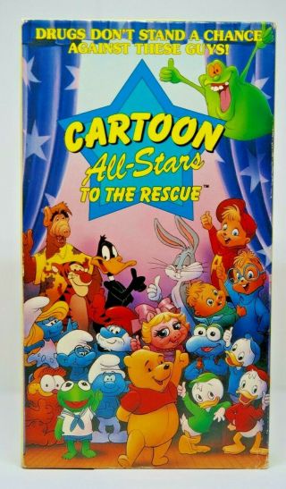 Cartoon All Stars To The Rescue 80s Anti Drug Psa Oop Vhs Rare Htf