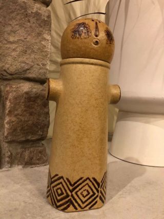 Vtg Pottery Craft Robert Maxwell Bottle Decanter Carafe w/ Face Stopper Rare MCM 3