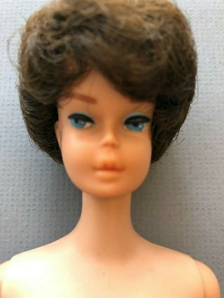 1963 Era Brunette Bubble Cut Vintage Barbie doll to fix up Mattel Japan 60 ' s 2