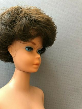 1963 Era Brunette Bubble Cut Vintage Barbie doll to fix up Mattel Japan 60 ' s 3