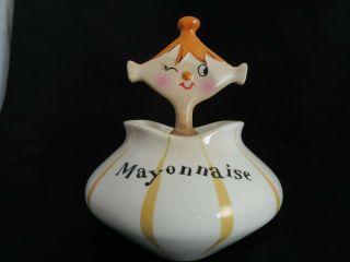 Rare Vintage 1959 Holt Howard Mayonnaise Jar Pixieware Winking Pixie