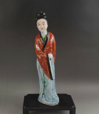 A Large/fine Chinese Early 20c Famille Rose Statue Of A Lady - Republic