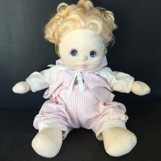 1985 Vintage Mattel My Child Baby Doll Blonde Hair Blue Eyes